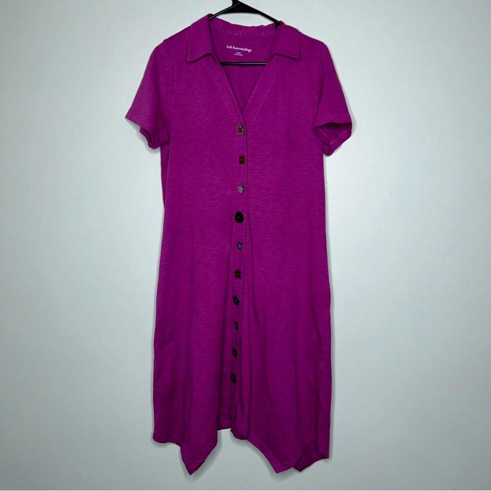Soft Surroundings Magenta Asymmetrical Dress